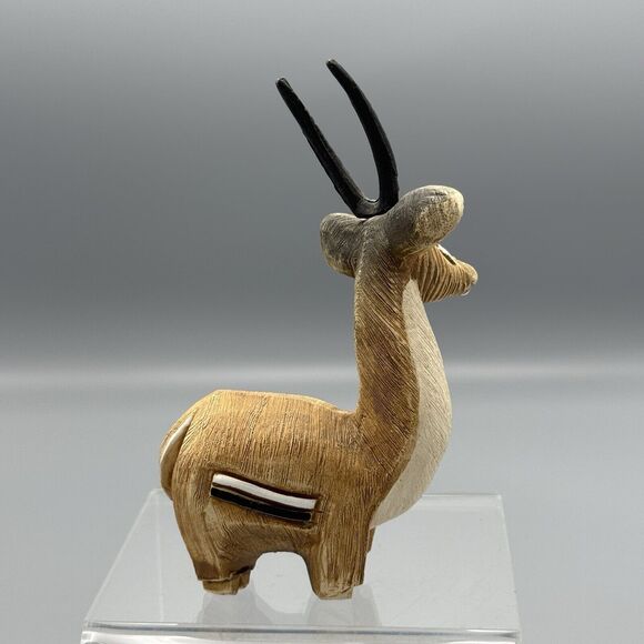 Vtg Artesania Rinconada Gazelle Figurine Springbok African Antelope 5" Wildlife - Picture 9 of 11
